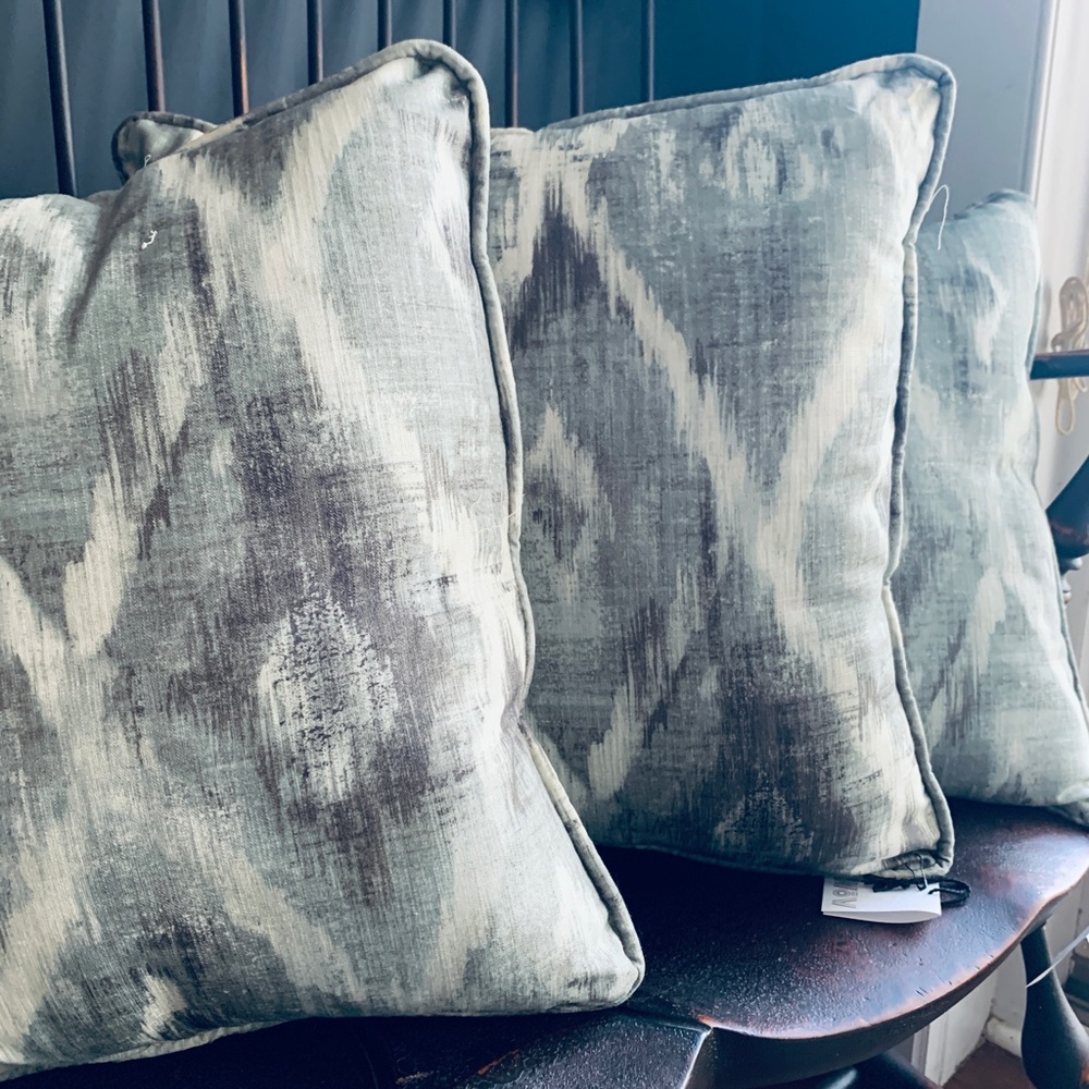 Set of Two (2) Handmade 16" Cotton Pillows with High Quality Upholstery Fabric